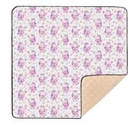 Tapis de jeu doux rembourré avec motif licornes et cœurs pour intérieur et extérieur, non toxique, pour bébés, enfants, tout-petits, nourrissons, 127 x 127 cm