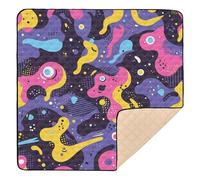 Tapis de jeu doux rembourré pour bébé, motif psychédélique, résistant à l'eau, tapis de gymnastique pour bébés, enfants, tout-petits, nourrissons, 127 x 127 cm