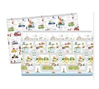Tapis de Jeu Éducatif Double Face pour Enfants, Tapis Rampage Doux Et Antidérapant, Tapis D'activité Imperméable, avec Des Animaux Et L'alphabet, pour La Décoration Du Salon(E,190*130*1.2cm)