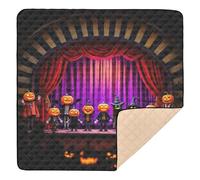Tapis de jeu élégant pour bébé, motif chorale de citrouilles d'Halloween, pour intérieur et extérieur, non toxique, pour bébés, nourrissons, tout-petits, 127 x 127 cm