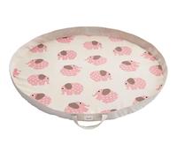 3 Sprouts Tapis de jeu Éléphant – Sac de rangement pour jouets – Rose
