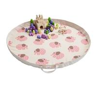 3 Sprouts Tapis de jeu Éléphant – Sac de rangement pour jouets – Rose
