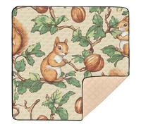 Tapis de jeu en forme d'écureuil noisette unique doux et épais pour que bébé puisse jouer sur le sol pour le sol, portable, pliable, tapis de jeu de voyage pour bébés, nourrissons et tout-petits, 127