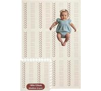 Tapis de jeu en mousse KinderNest pour bébé - 6 pièces, sécurité testée, antidérapant, doux & imperméable - Beige, 180 x 120 cm