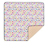 Tapis de jeu en mousse souple avec cœurs colorés pour bébé, confortable, respirant, rembourré pour bébés, nourrissons, tout-petits, 127 x 127 cm