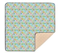 Tapis de jeu en mousse souple bleu clair style plage volley-ball pour bébé, tapis d'éveil confortable pour bébé, pour enfants, tout-petits, nourrissons, 127 x 127 cm