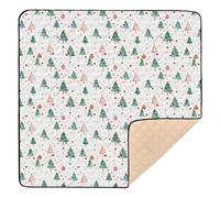 Tapis de jeu en mousse souple pour bébé, motif cercles avec éléments de Noël, imperméable, pour bébés, nourrissons, tout-petits, 127 x 127 cm