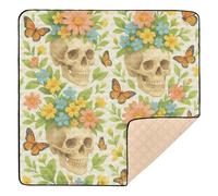 Tapis de jeu en mousse souple pour bébé, motif tête de mort, pour le sol, résistant à l'eau, tapis de gymnastique pour bébés, enfants, tout-petits, nourrissons, 127 x 127 cm