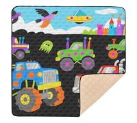 Tapis de jeu en mousse souple pour bébé - Motif voitures mignonnes - Non toxique - Pliable - Pour bébés et tout-petits - 127 x 127 cm