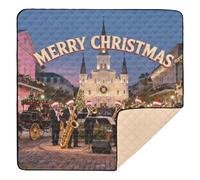 Tapis de jeu en mousse souple pour bébé sur le thème des États-Unis - Motif de la Nouvelle-Orléans - Confortable et respirant - Pour nouveau-nés, bébés, nourrissons et tout-petits - 127 x 127 cm