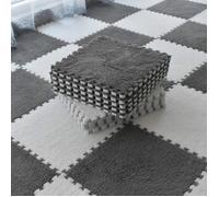 Tapis de Jeu en Mousse -Tapis Shaggy Tapis Doux de Sol -12Pcs Tapis Puzzle pour bb Enfants Chambre denfant YYV