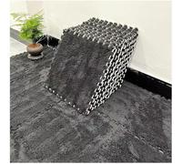 Tapis de Jeu en Peluche, Dalles de Moquette emboîtables en Peluche Multicolores 10 pièces(Black)