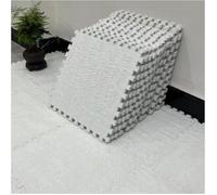 Tapis de Jeu en Peluche, Dalles de Moquette emboîtables en Peluche Multicolores 10 pièces(White)