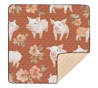 Tapis de jeu en terre cuite doux rembourré pour bébé - Tapis de jeu imperméable pour bébé - Pour bébé et enfant - 127 x 127 cm