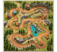 Tapis de jeu enfant 90 x 90 cm - Mon circuit Motocross - Néoprène 2mm - respect des normes européennes