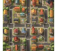 Tapis de jeu enfant 90 x 90 cm - Mon Quartier - néoprène 2mm - respect des normes européennes