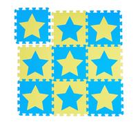 Relaxdays 36x pièces de tapis de jeu bleu-jaune