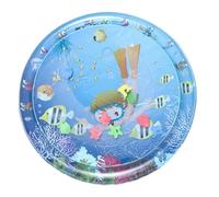 Tapis de jeu gonflable - 100 cm - Jouet sensoriel pour favoriser la motricité - Position abdominale - En PVC doux - Sans BPA - Design bleu - Sûr et confortable - Été
