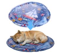 Tapis de jeu gonflable pour chats et chiens - Extra épais - Anti-fuite - Avec poissons flottants - Solution de refroidissement d'été pour l'intérieur et l'extérieur - Voyage