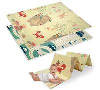 Tapis de jeu HUMBI bébé, tapis d'éveil, mousse XPE, double face, flatbar, imperméable, taille extra, tapis bébé, antidérapant, 120x180 nounours, renards et voitures