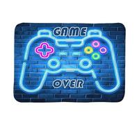 Tapis de jeu interactif coloré en velours cristal doux pour apprendre (bleu, 90 x 60 cm)