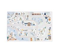 Janod - Tapis Voiture Enfant - Thème Montagne Hiver - Doux & Antidérapant - Motif Sport & Vallée - Tapis de Jeux Chambre Fille & Garçon - 120 x 78cm - Lavable à la Main - A partir de 2 Ans - J05940