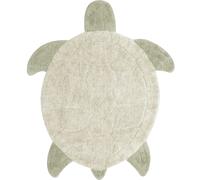 Lorena Canals Tapis lavable Tortue marine pour salon ou chambre à coucher Olive naturelle 110 x 130 cm