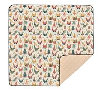 Tapis de jeu léger et rembourré pour bébé Motif Père Noël safari Motif dessin animé 127 x 127 cm