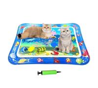 Tapis De Jeu Lit d'eau pour Chat, 66x47 cm Tapis Sensoriel Gonflable À Eau pour Animaux, Plateau Grattoir Antidérapant Jouet Rafraîchissant Imperméable pour Intérieur Voyage Extérieur