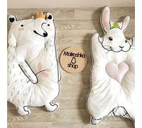Tapis De Jeu Matelassé En Peluche Pour Enfants, Animaux De Dessin Animé Nordique, Lapin Raton Laveur, Tapis Rampant Pour Bébé, Couverture, Décor De Chambre À Coucher
