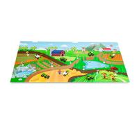 Molto Tapis de jeu Farm – 3 tracteurs, 12 panneaux – 124 x 60 cm – Vert