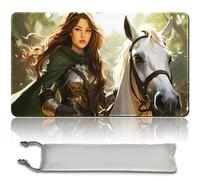 Tapis de jeu MTG avec bords cousus et sac étanche gratuit - Tapis de jeu avec et sans zones pour les amateurs de cartes TCG (Knight Exemplar)