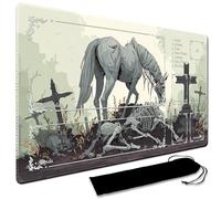 Tapis de jeu MTG, avec sac de rangement étanche noir, taille 60 x 35 cm, avec tapis de jeu Zone MTG bords cousus Tapis de jeu de cartes à collectionner Tapis de jeu TCG (avec zone, 3)