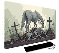 Tapis de jeu MTG, avec sac de rangement étanche noir, taille 60 x 35 cm, avec tapis de jeu Zone MTG bords cousus Tapis de jeu de cartes à collectionner Tapis de jeu TCG (pas de zone, 3)