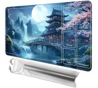 Tapis de jeu MTG avec zones - 61 x 35,6 cm, surface lisse, base antidérapante, avec sac de rangement gratuit, peut également servir de tapis de souris de bureau, japonais ancien
