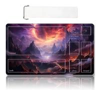Tapis de jeu MTG cousu de qualité supérieure avec zones et dos en caoutchouc antidérapant - Tapis de jeu TCG pour MTG et autres jeux de cartes - Design coloré avec aspect et toucher vintage (DKT (105