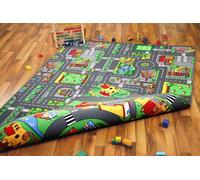 Little Village Metropolis - Tapis de Jeu avec Routes - réversible - Deux Faces avec paysages Routiers différents, Taille:140x200 cm