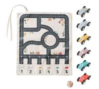 Tapis de jeu - Piste de 35 cm | Ramp Toys Jouet de Voiture de Course en Bois avec Tapis de Giocoin Toile, Jeu de Véhicules Éducatifs, Jeux de motricité fine, Jeu d'apprentissages