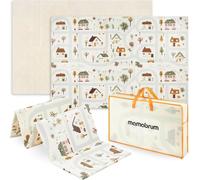 Tapis de jeu pliable 180x120x1cm - Motif urbain/Sable Beige, double face