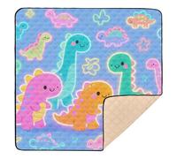 Tapis de jeu pliable coloré pour bébé fille, motif dinosaures, tapis de jeu pour le sol, résistant à l'eau, tapis d'activité pour bébé, tout-petit, nourrisson, 127 x 127 cm alfombra de juegos