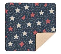 Tapis de jeu pliable pour bébé avec rosaces étoilées, imprimé léopard, tapis d'éveil imperméable pour bébés, enfants, tout-petits, nourrissons, 127 x 127 cm