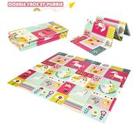 Tapis De Jeu Pliable Pour Bébé - Costway - Image Licorne Et Poney - Xpe Non Toxique - Antidérapant Multicolore