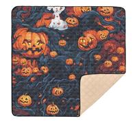 Tapis de jeu pliable pour bébé, motif citrouille d'Halloween, sans fantôme, pour le sol, confortable, respirant, pour bébé, tout-petit, 127 x 127 cm