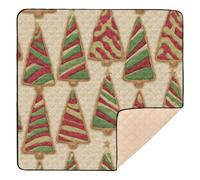 Tapis de jeu pliable pour bébé, motif sapin de Noël, motif biscuit, résistant à l'eau, tapis de jeu rembourré pour bébés, enfants, tout-petits, nourrissons, 127 x 127 cm