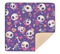 Tapis de jeu pliable pour bébé, motif squelettes dansants d'Halloween, tapis de jeu lavable pour bébé, 127 x 127 cm