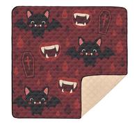 Tapis de jeu pliable pour bébé sur le thème de vampire d'Halloween pour le sol, confortable sur le ventre, 127 x 127 cm