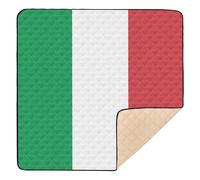 Tapis de jeu pliable pour intérieur et extérieur Motif drapeau de l'Italie Tapis rembourré pour bébé 127 x 127 cm