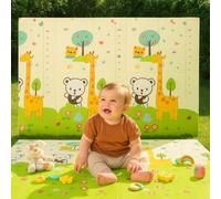 Tapis de jeu pliable réversible pour bébé - 180 x 200 x 1 cm - Extra large - En mousse imperméable - Non toxique, doux et portable - Pour nourrissons, tout-petits, crèche, chambre à coucher, salle de