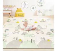 Tapis de Jeu pour Bebe 150x180x1cm Tapis de Sol XXL en Mousse Epais Pliable Reversible - 2 DESIGN DIFFERENTS -