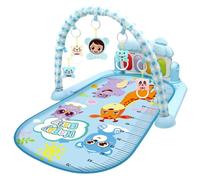 Tapis de jeu pour bébé, 76 x 56 cm, motif dessin animé, tapis de jeu pour bébé avec musique, pendentifs lumineux et hochet, centre d'activités, jouet d'apprentissage musical pour nouveau-nés 0 et